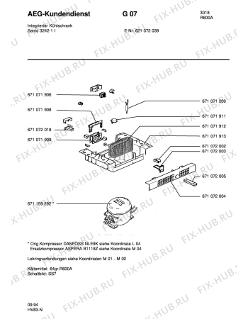 Взрыв-схема холодильника Aeg S3242-1 I - Схема узла Refrigerator cooling system